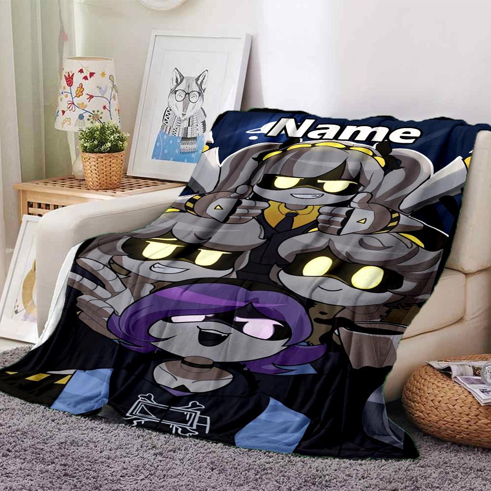 Custom Name Murder Drones Theme Printed Blanket - Perfect for Couch, Bed, Travel & Outdoor Use | Machine Washable, Cozy & Durable.