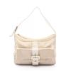 Used FENDI Micro FF Shoulder Bag canvas leather Beige White Used Women