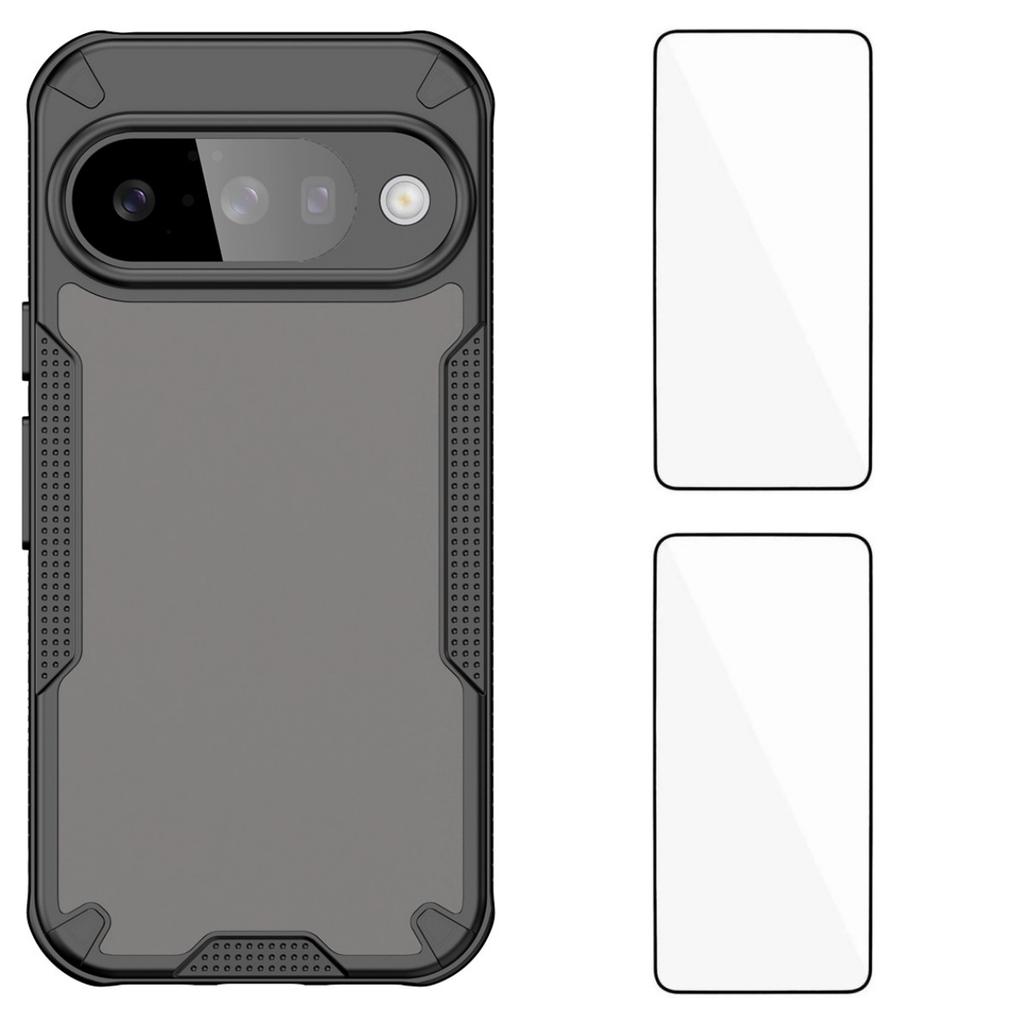 For Google Pixel 10 Back Cover WANLONFENG MFFJ2 Series TPU+Acrylic Phone Case with 2PCS Tempered Glass