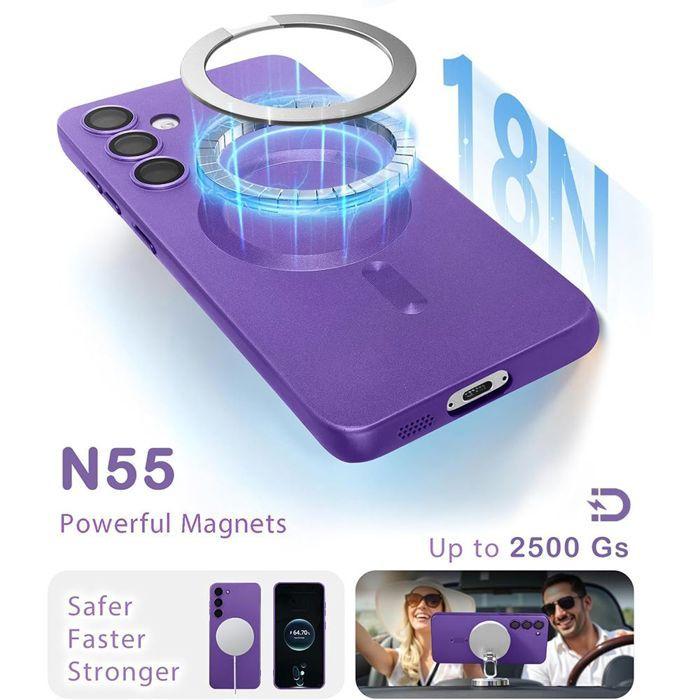 Coque de Téléphone - BOOLING - Samsung Galaxy A17 4G/5G - avec Cercle Magnétique - Violet - 2 Vitres