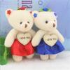 Kärlek Märke Plyschleksak Björn Docka Tecknad Bukettväska Blomma Docka Bröllop Liten Gåva Liten Hänge 11CM