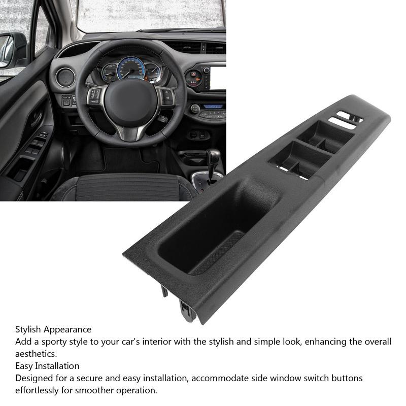 Panel Superior Reposabrazos Delantero Cubierta Robusta Bisel Interruptor Ventana Puerta Recorte ABS Repuesto para Yaris 2012 a 2014 Accesorios de Coche