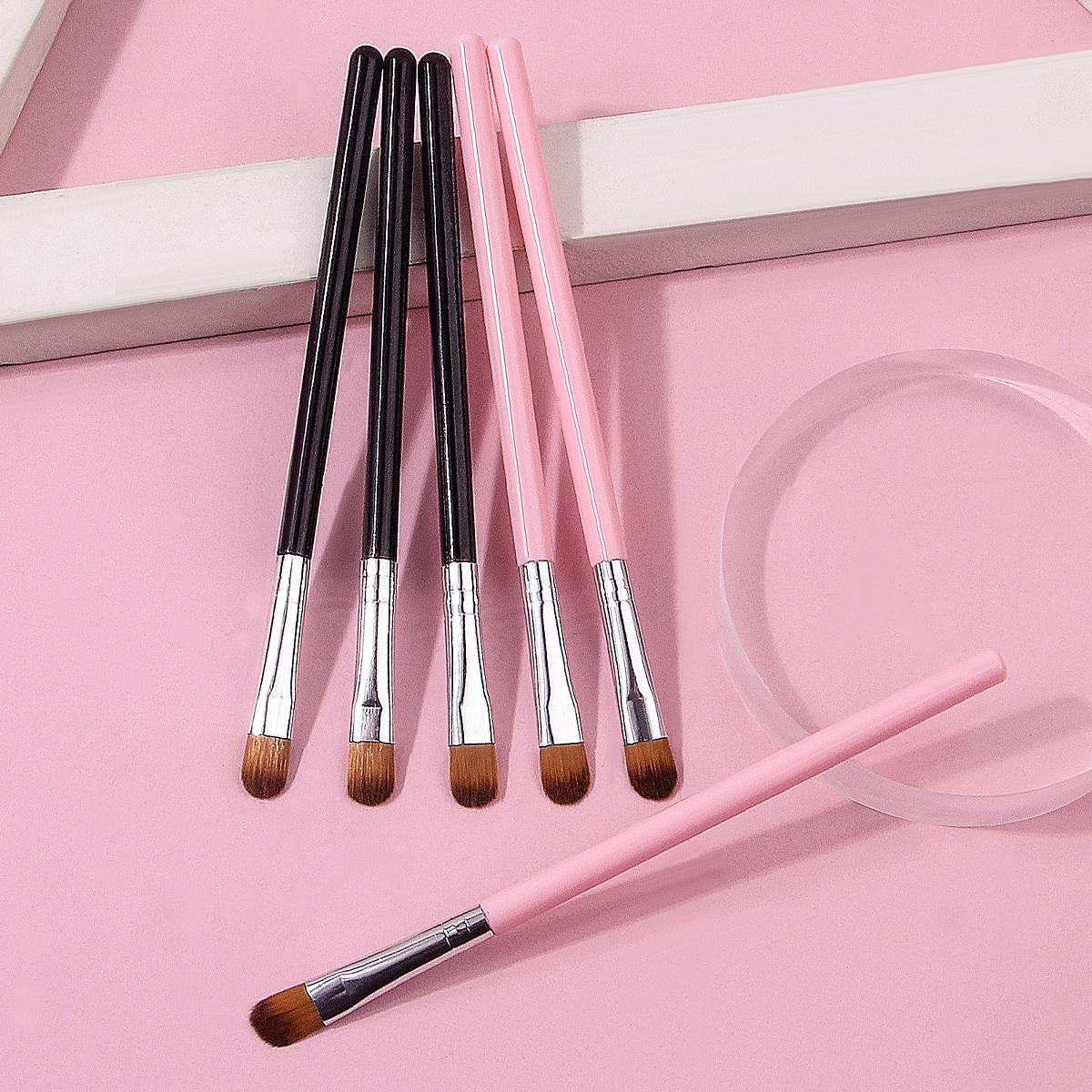 

6pcs Multi-functional eyeshadow brush set, Flat round head concealer brush, Eye makeup Blending Brush, Professional makeup brush рожевий