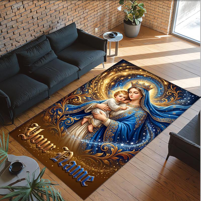 Other Similar Designs Theme Crystal Velvet Rug Personalized Custom Name Text Soft Floor Mat Home Decor