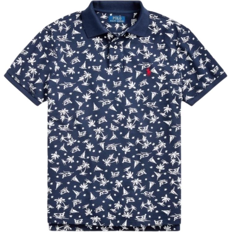 

Polo Ralph Lauren Рубашка поло Custom Slim Fit с вышивкой пони Мужские топы Темно-синий 710798458-001 S