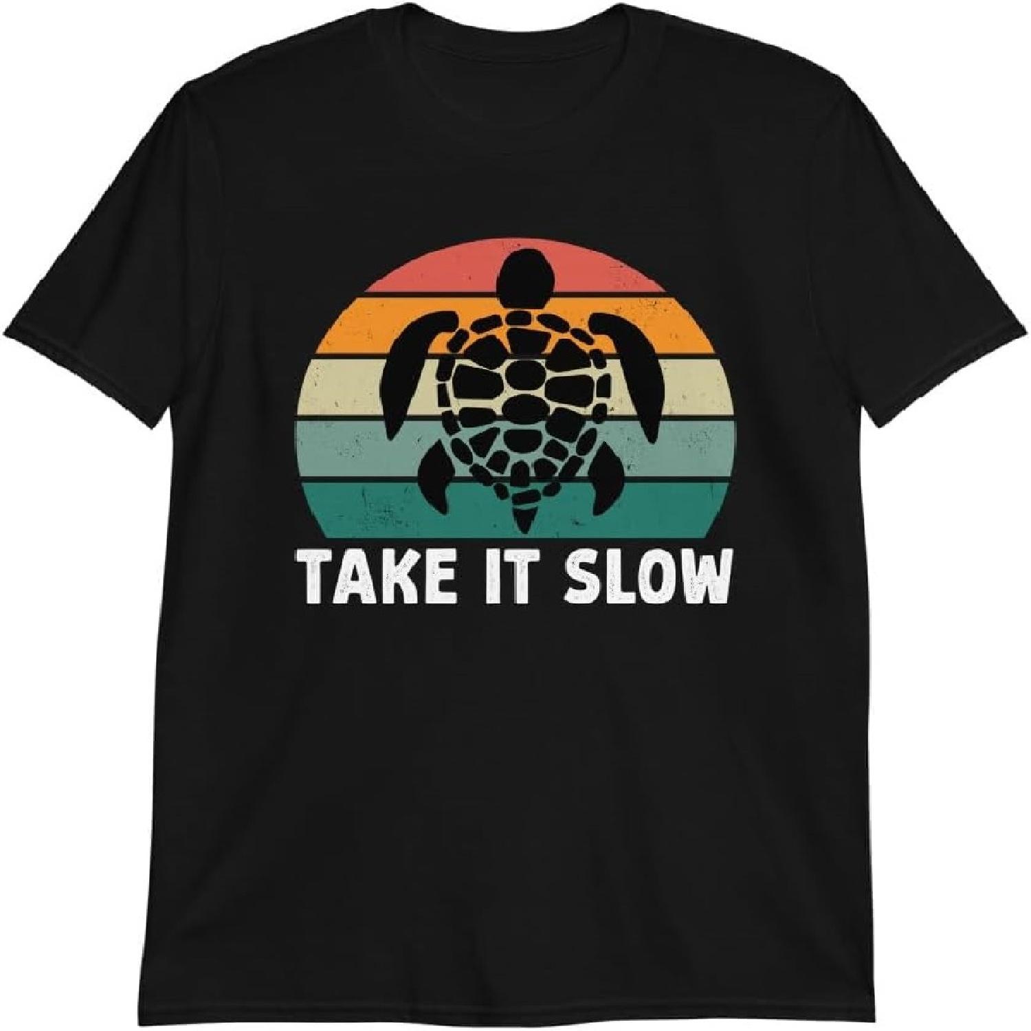 Take It Slow Turtle Vintage Earth Day T-Shirt S
