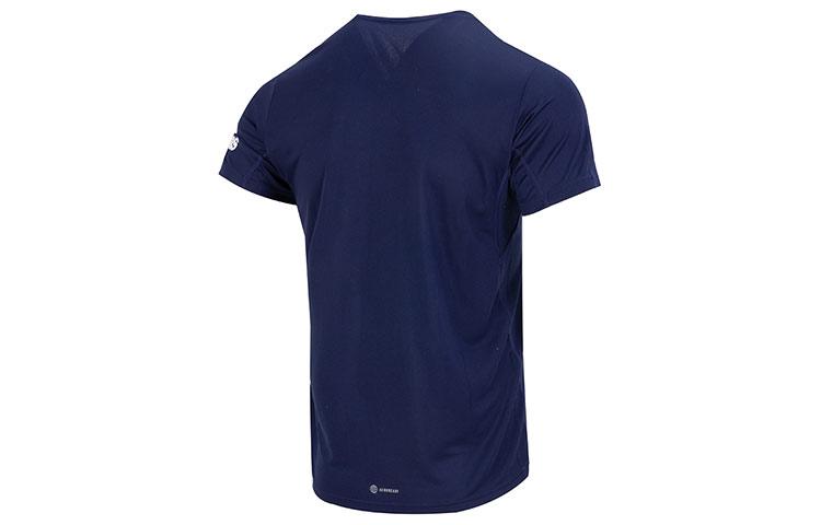 Adidas T Shirts Men's Navy Blue Crew Neck Moderate Straight Fit HM8446