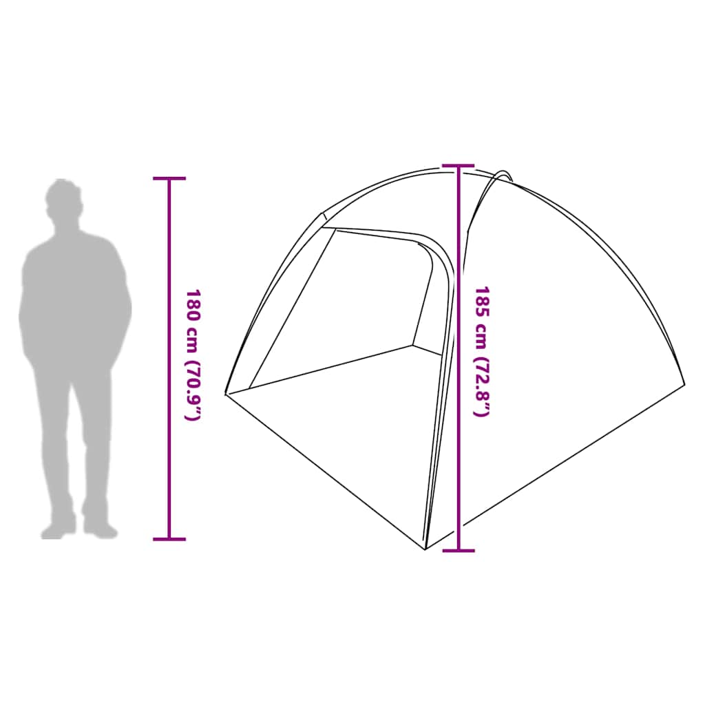 Cabin Tent with Roof and Storage Green 370 x 230 x 185 cm Taffeta