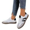 Women's Wide Width Color Block Sneakers - Round Toe Lace-Up Low Top Casual Shoes, Lightweight Flat Sole Walking Shoes for Women