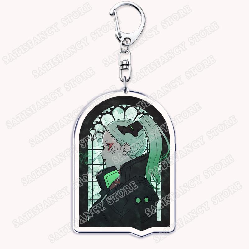 

Cyberpunk Anime Keychains for Women Accessories Bag Edgerunners Rebecca Lucy Gloria Faraday Keyrings Jewelry Fans Friends Gifts