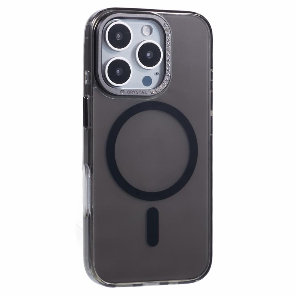 For iPhone 16 Pro Max Case Compatible with MagSafe TPU+PC Phone Back Cover Rhinestone Decor