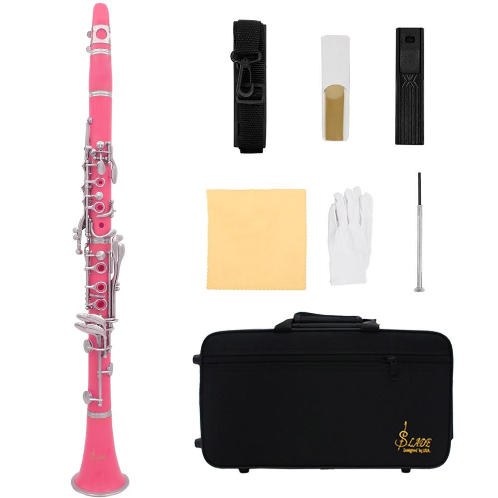 SLADE Bb Clarinet 17 Keys Bakelite Wooden Professional Woodwind Instrument Colorful Clarinette With Box Accessories Parts