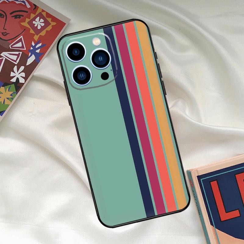 Retro Stripes Aesthetic Vintage Case For iPhone 15 14 13 12 11 Pro Max XR X XS Max 7 8 Plus SE 2020 12 13 Mini Back Cover