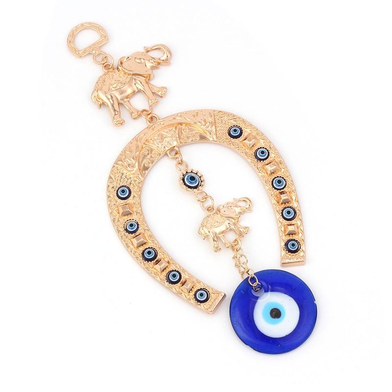 Blue Evil Eye Hanging Decoration Turkish Evil Eye Elephant Statues Wall Hanging Home Decor Pendant Decor