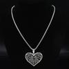 Vintage Style Titanium Steel Tree of Life Heart Pendant Necklace Unisex Fashion Jewelry