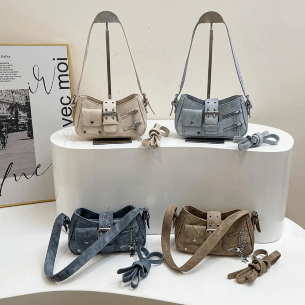 Rivet Spicy Girl Shoulder Bag Star Retro Crossbody Bag Portable Y2K Underarm Bag  Streetwear