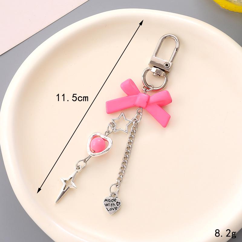 Handmade Colorful Bow Pendant Phone Case Keychain Lanyard Charm