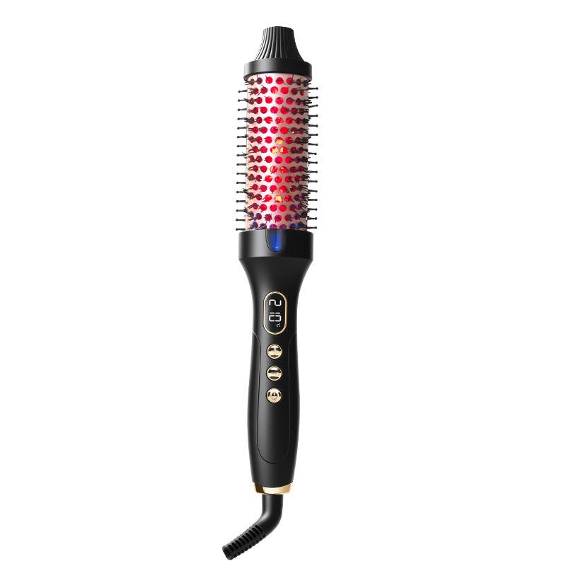 Portable LED Temperature Display Electric Hair Straightener Curling Thermal Rotating Brush for Household Use Price