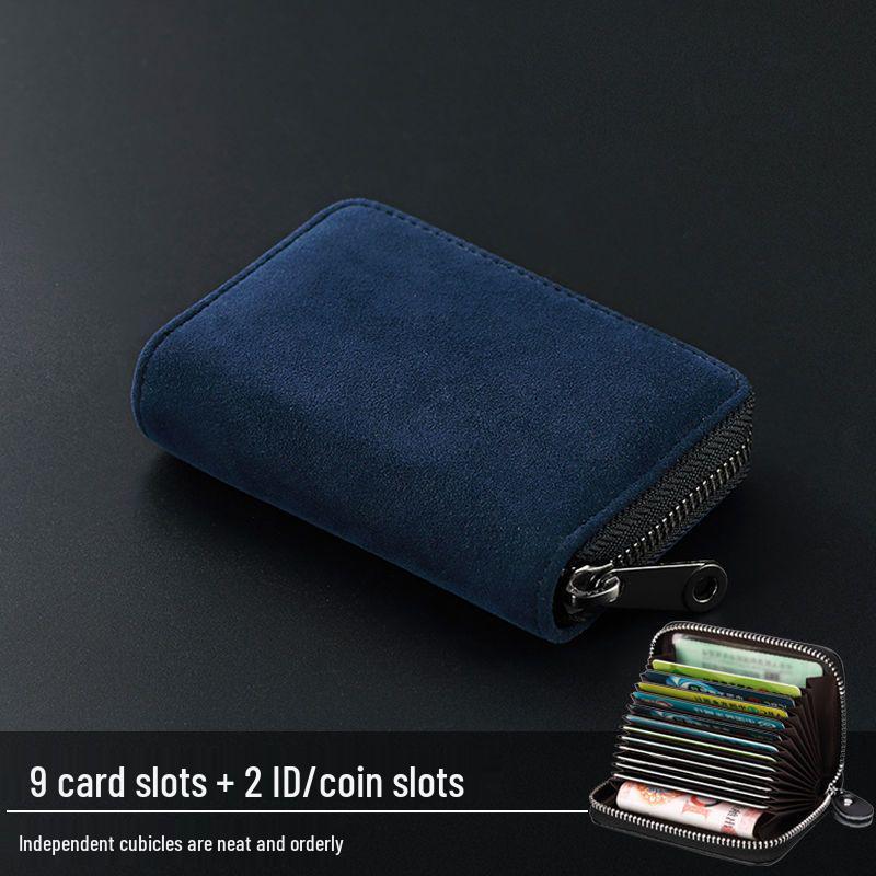 Мужской замшевый картхолдер: Антиразмагничивание, Многофункциональный Компактный Чехол для ID и Слип для Карт