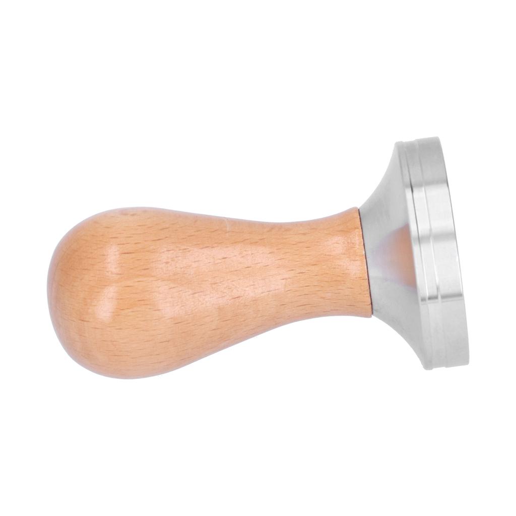 51mm Kaffeetamper Edelstahl Kaffeepulver Presshammer mit Holzgriff Werkzeug