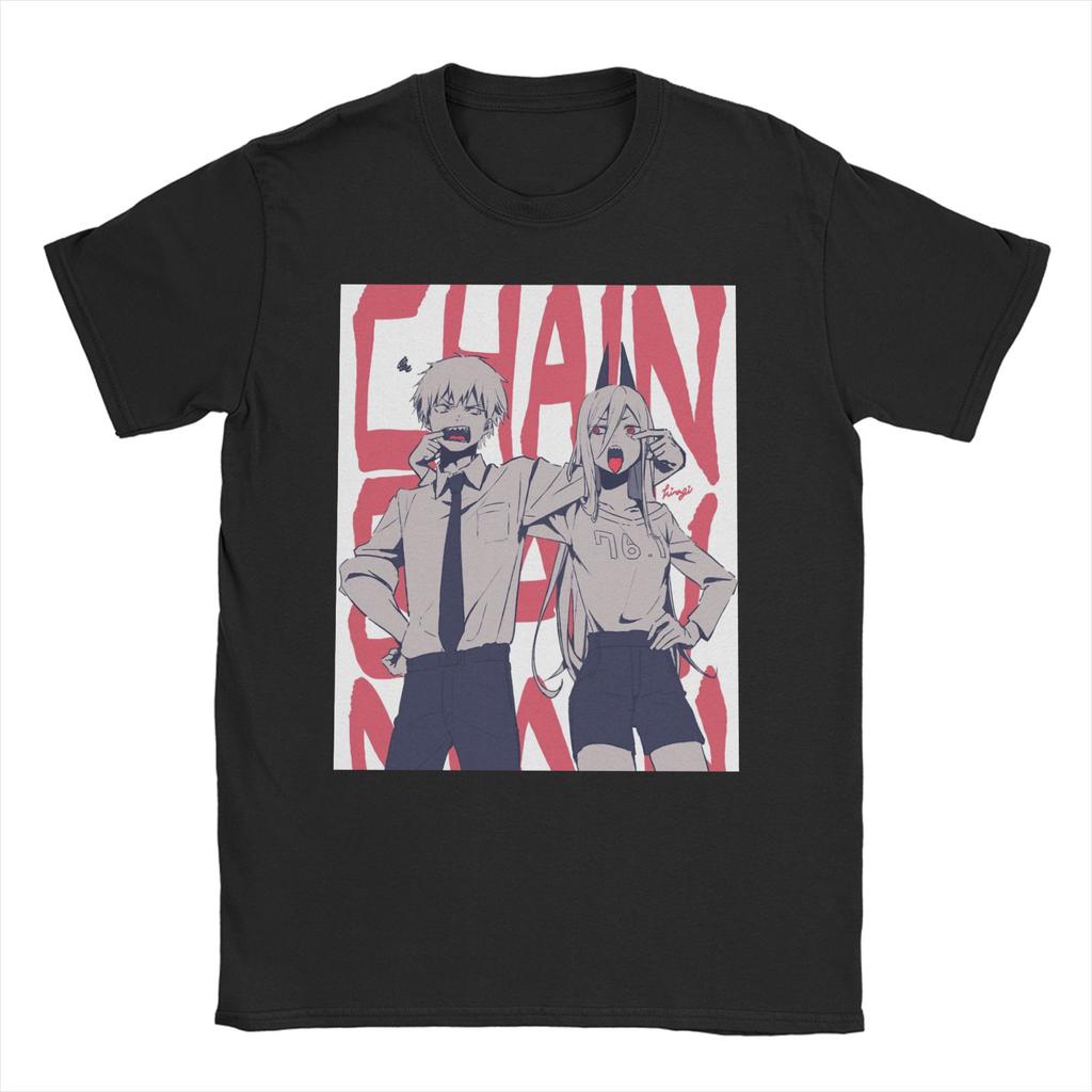 Chainsaw Man Anime T-Shirt Men Women Power Higashiyama Kobeni Cotton Tee Shirt Round Neck Short Sleeve T Shirt Printed Clothing