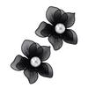 Mesh Petal Stud Earrings Fabric Mesh Stud Earrings Gifts Pearl Geometric Earring