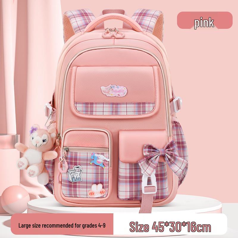 

Легкий школьный рюкзак для девочек большой вместимости с защитой позвоночника – Милый, простой дизайн