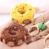 Crocheted Fruit Keychain Strawberry Knitted Keyring Knitting Car Keychain  Bag Pendant