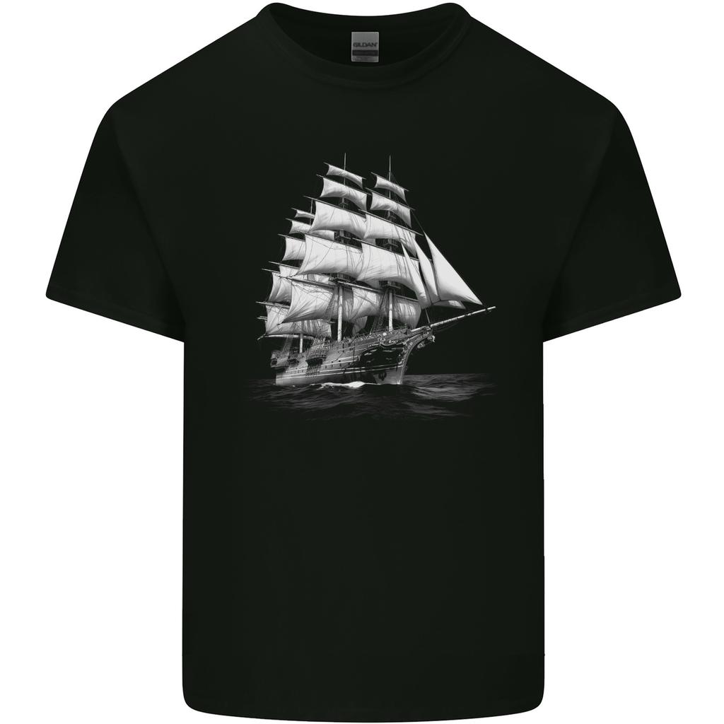 A Classic Sailing Ship Sailor Captain Navy Unisexs Light Cotton TShirt