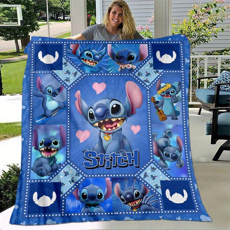 Deka Lilo & Stitch Ultra měkká, teplá, útulná přehoz do obývacího pokoje, na pohovku, cestovní doplněk pro všechna roční období Roztomilá kreslená postavička Domácí dekorace