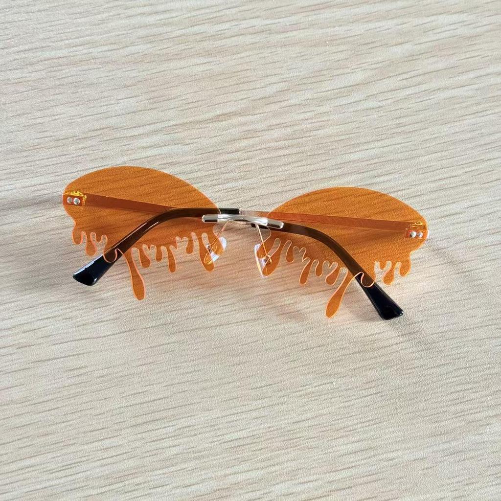 Cross-border Rimless Heart Sunglasses for Halloween and Christmas Parties