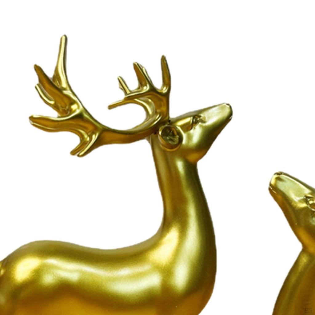 2 Piezas Estatua de Reno Ciervo Creativo Animal Artificial Artesanías Escultura de Alce Figuritas para