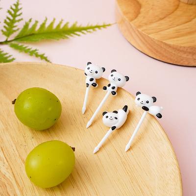 8 Szt./Zestaw Urocze Widelczyki do Owoców Panda dla Dzieci Przekąska Deser Dekoracja Widelczyki Wykałaczka Lunch Sałatka Akcesoria Dekoracyjne Piki do Ciasta