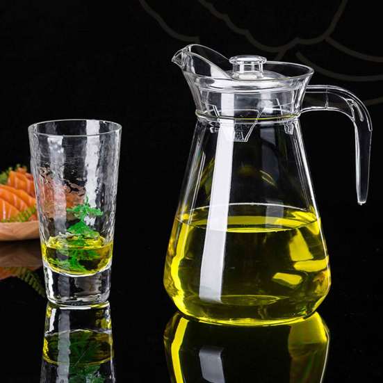 Cold Beverage Pitcher with Spout Spill-Proof Lid Large Capacity Water Jug for Ice Tea Lemonade Juice Outdoor Water Dispenser for Parties Home Office