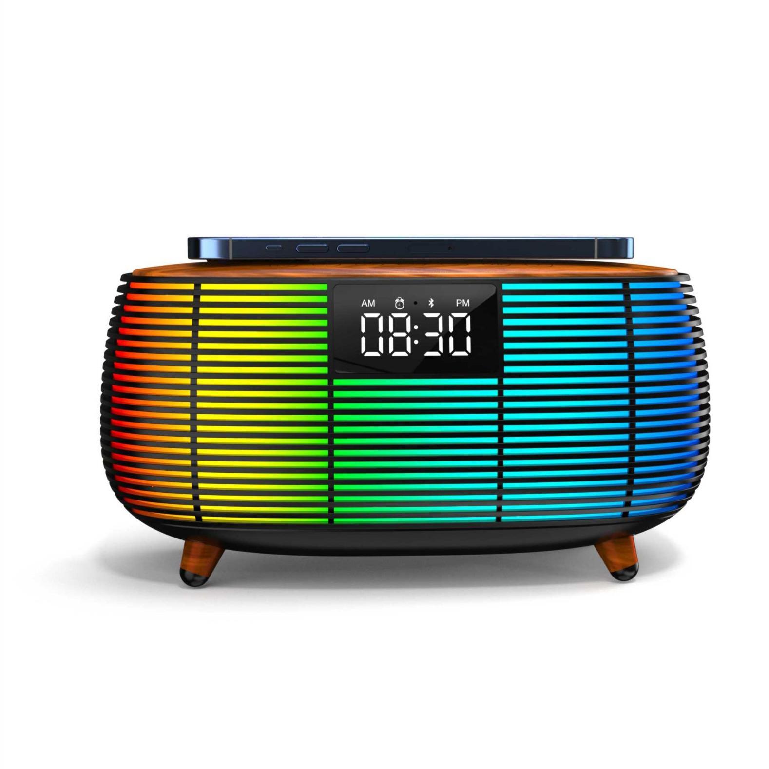 

Многофункциональный Bluetooth-динамик, беспроводное быстрое зарядное устройство, подставка для домашнего стереодинамика, сабвуфера, ночника RGB, атмосферной лампы USB Plug