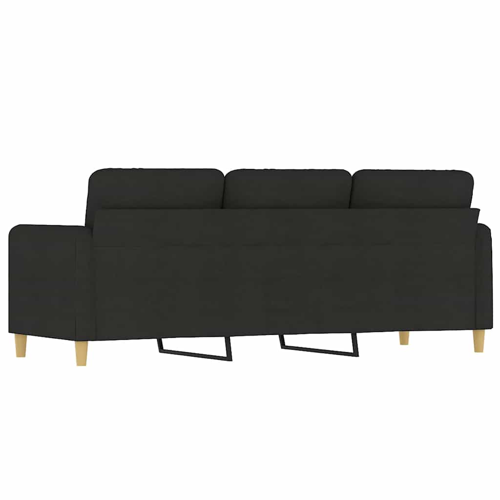 Vidaxl 3-Seater Sofa, Black, 180 Cm, Upholstered In Fabric