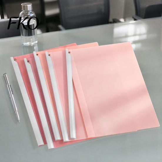 Colorful Document Organizer 5PCS Side Opening File Folder, with Rotating Sliding Bar, Lightweight Clip Folder Durable PP Gradient Color