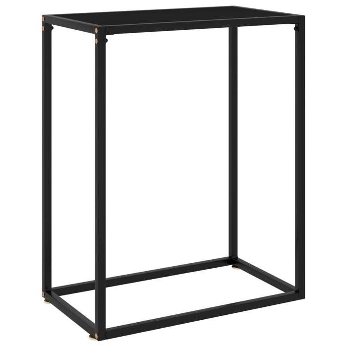 VidaXL Console Table Black 60x35x75 Cm Tempered Glass 322804