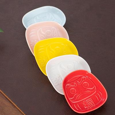Japonská keramická miska na omáčku Daruma, miska na koření, malý talířek, kuželový popelník, držák na kuželové kadidlo, dekorace na domácí stůl