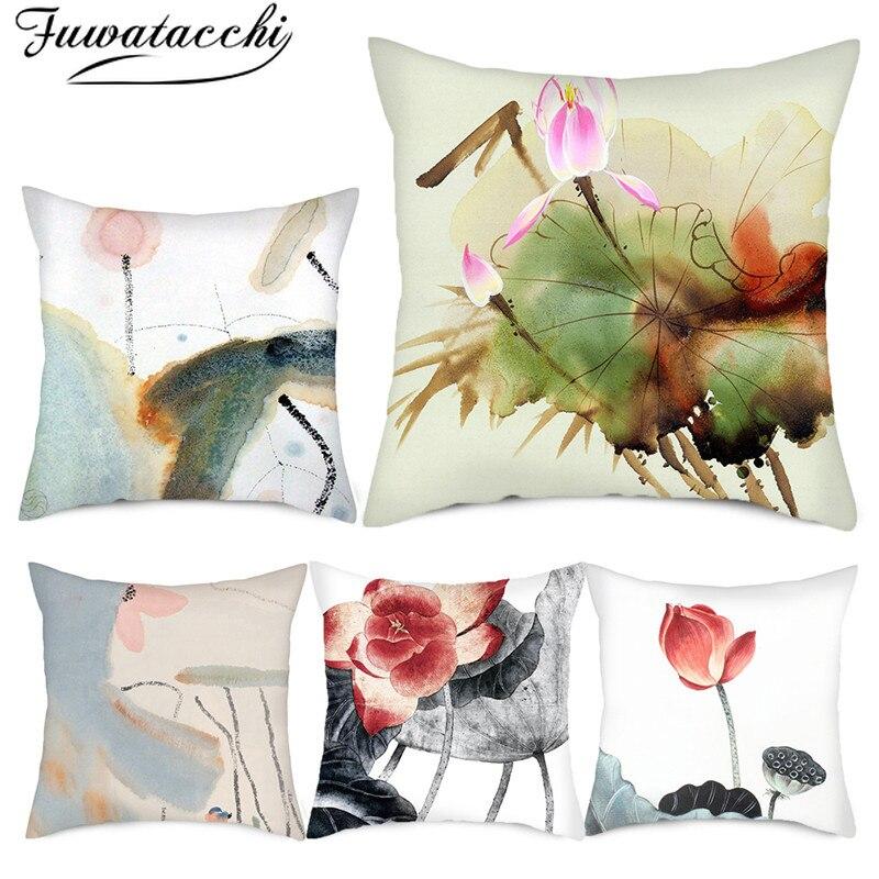 Nunubee Cotton Linen Cushion Cover 18X18 Pillowcase Throw Pillow Case Sofa Decoration Feather 1