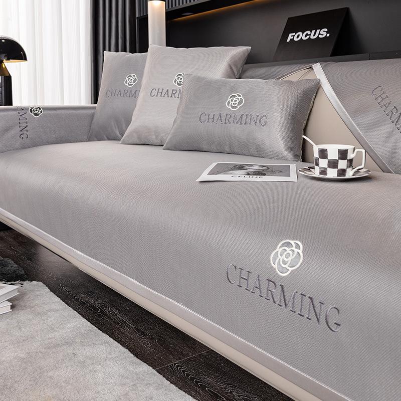 

Летний диван с вышивкой, крутой бамбуковый коврик, нескользящие подушки для сидения, высококачественный летний чехол для дивана, полотенце 70*70cm