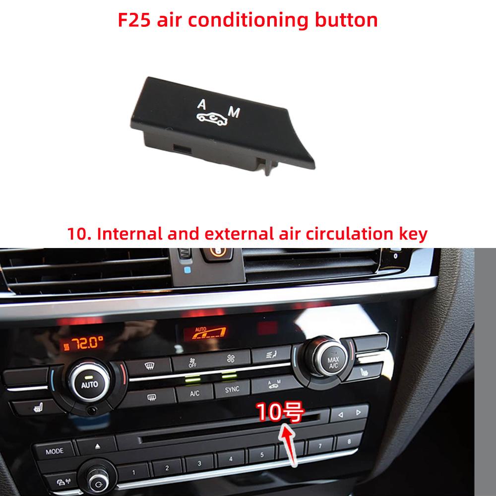 Car Air Conditioning AC Button Venlitation Key Cap Repair Kit Replacement For BMW X3 X4 Series F25 F26 2011-2017 64116825513