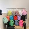 Schoolbag Down backpack Women's new cotton bag Fashion pleated cloud bag Commuter travel Large capacity backpack
