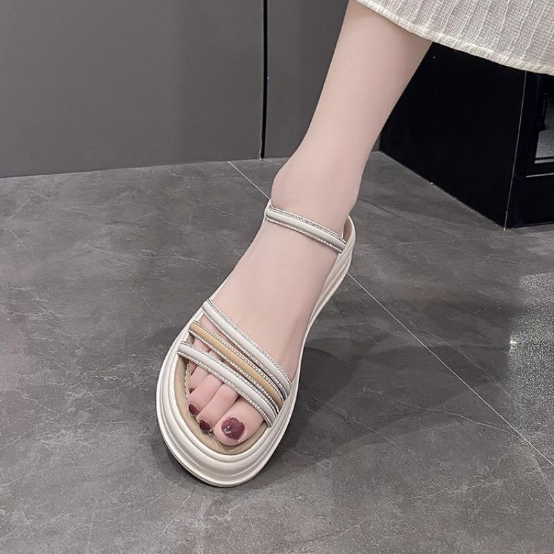 Clogs Wedge Large Size Heel Shoe Thick Med  Summer Beach Sandal Woman Luxury Platform Big Comfy Medium New