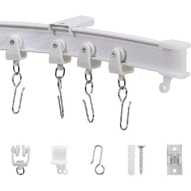 Flexible Ceiling Curtain Track, Bendable Curved Curtain Rail Ceiling Mount for Room Divider, Privacy Living Room and Bathroom, Drop Ceiling Shower