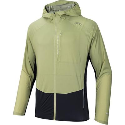 Laufserie Colorblock mit Reißverschluss Kapuzenjacke Bequem Vielseitig Atmungsaktiv Sportjacke Herrenjacke Wild-Trail-Grün Dunkel-Tinten-Grau 152435604-5