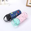 Wide Mouth Thermal Stainless Steel Water Cup Cartoon Handle Straw Tumblers Water Bottle for Outdoors