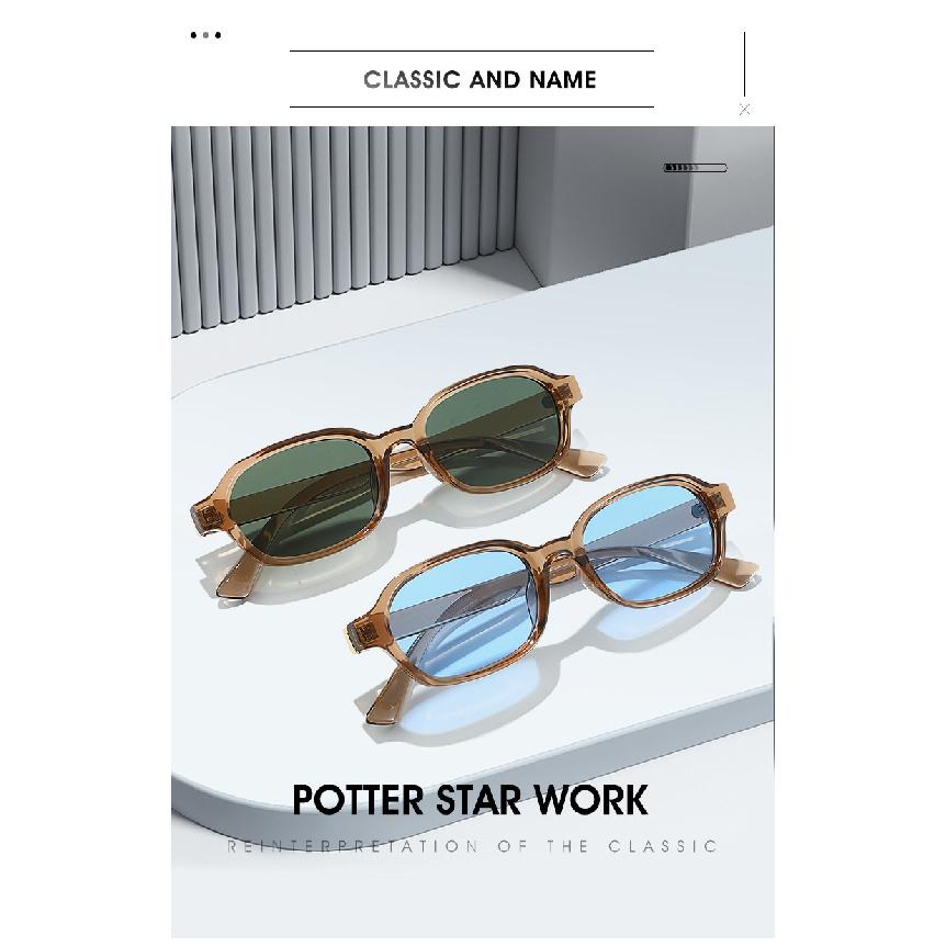 Retro-style, artistic, UV-protective sunglasses, trendy square-frame sunglasses for men and women
