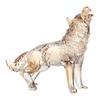 Crystal Glass Wolf Figurine Howling Wolf Statue Hand Glass Animal Sculpture Collectible Paperweight