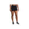 Under Armour Solid Color Brand Logo Elastic Straight Casual Shorts Women Shorts Black 1383556-001